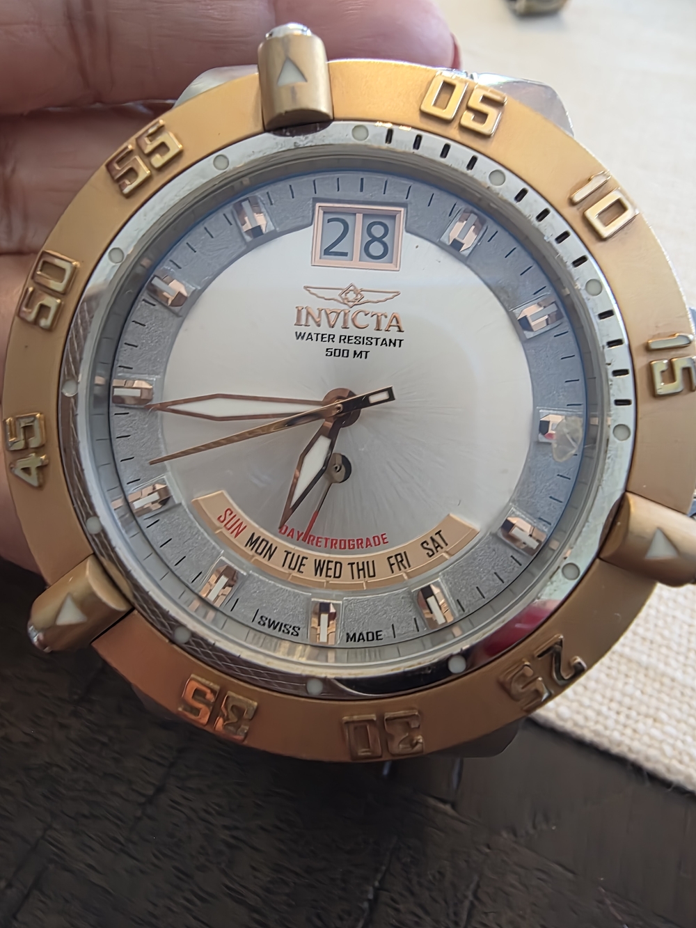 Invicta Two-Tone Gold & Silver Men’s Watch with Day-Date